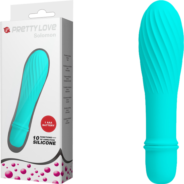Pretty Love Solomon Silicone 10 Function Vibrator - Blue