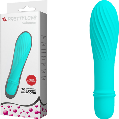 Pretty Love Solomon Silicone 10 Function Vibrator - Blue