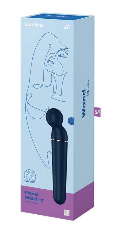 Satisfyer Planet Wand-er - Blue - Blue/Rose Gold USB Rechargeable Massager Wand