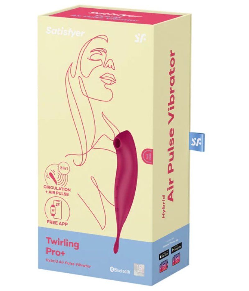 Satisfyer Twirling Pro+ App Control  Vibrator - Dark Red