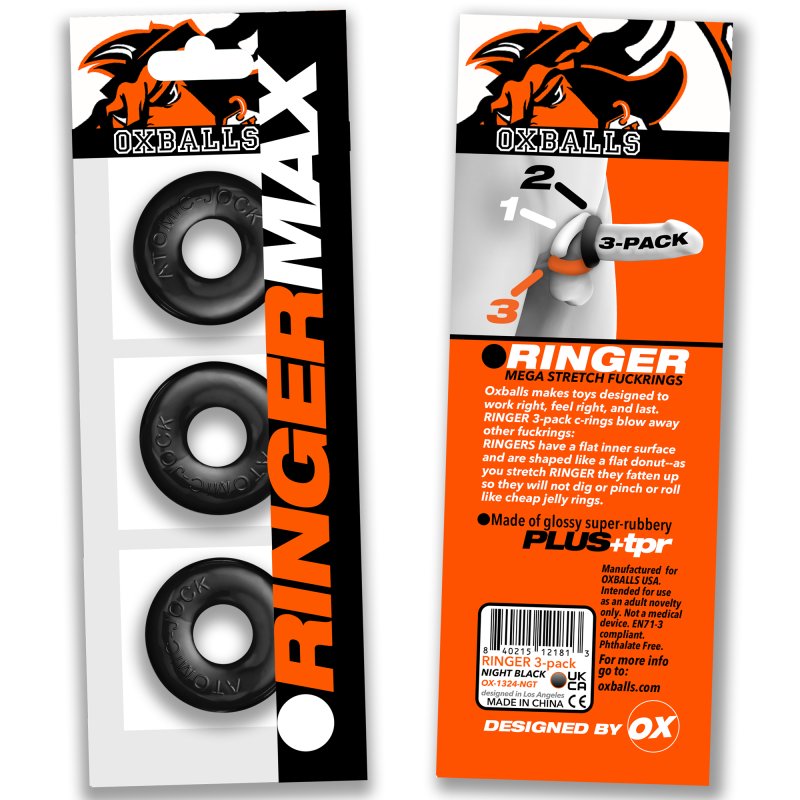 Ringer Max 3 Pc Cockring Set Black