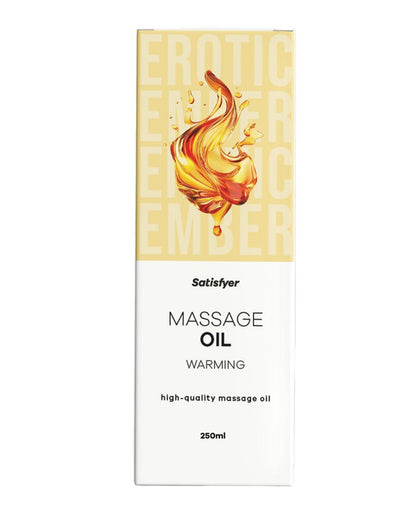 Satisfyer Massage Oil 250 ml Warming - Unscented Warming Massage Oil - 250 ml Bottle
