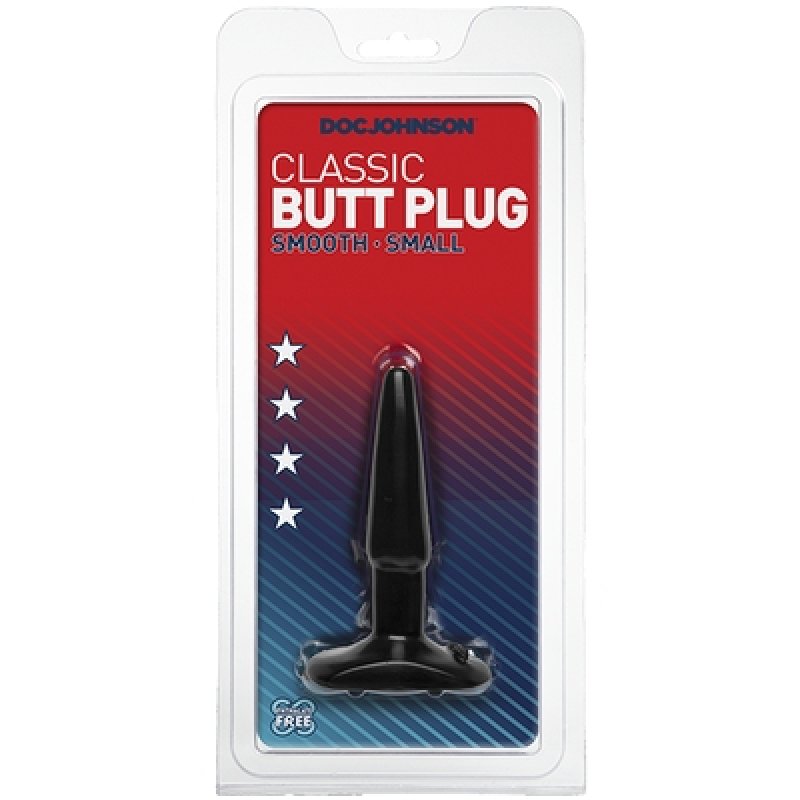 Classic Butt Plug - Black 11.5 cm (4.5'') Small Smooth Butt Plug