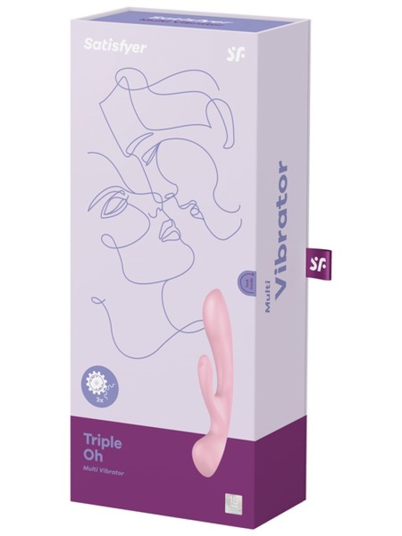 Satisfyer Triple Oh - Pink USB Rechargeable Rabbit Vibrator