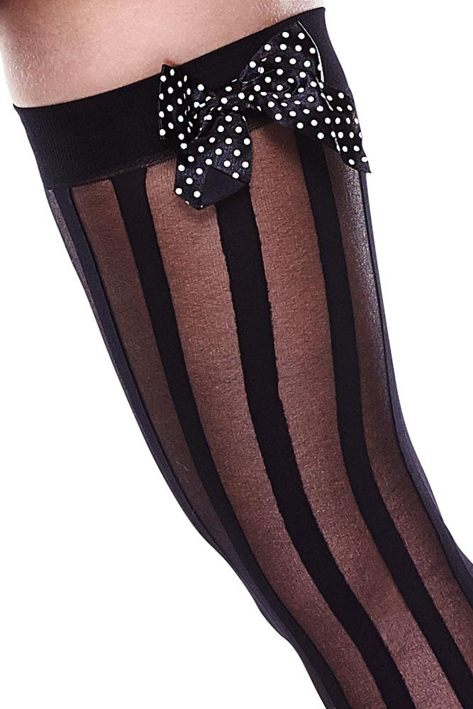 Black Striped Thigh Highs