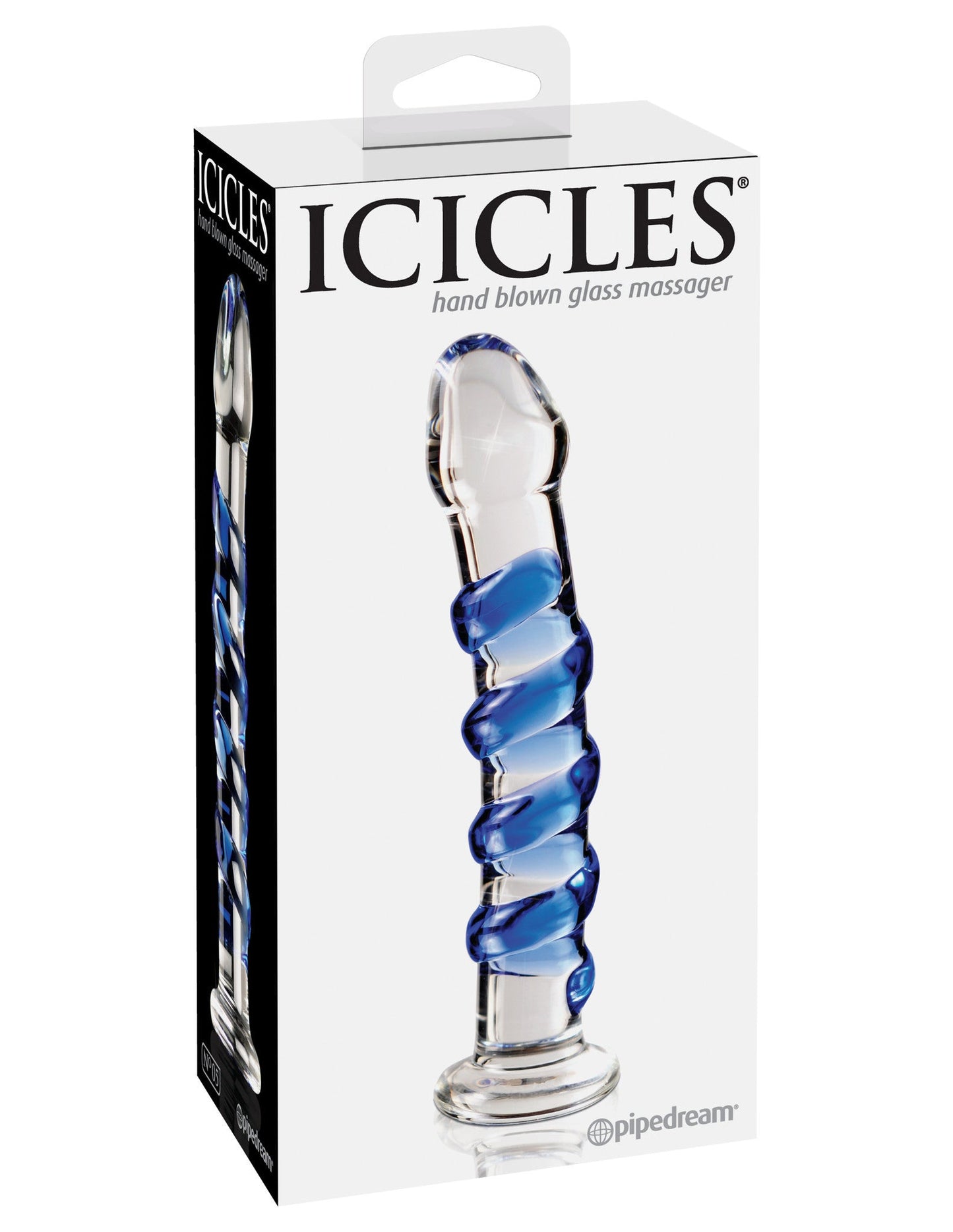 Icicles No. 05 Clear Blue 17.8 cm (7'') Glass Dong