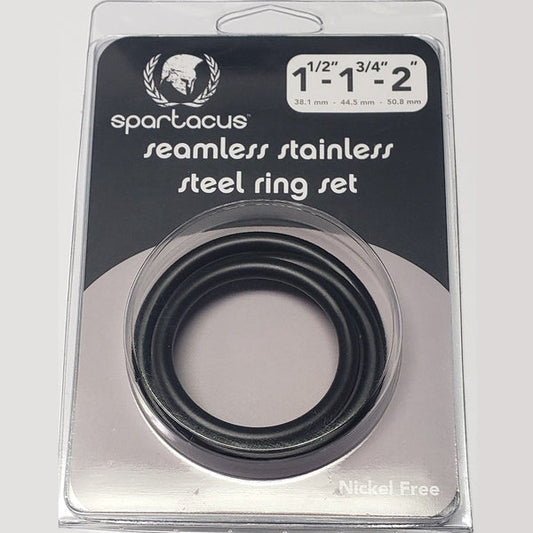 Spartacus Seamless Stainless Steel Ring Set Black