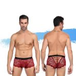Ashella Lingerie Mica Lace Boxer Brief Red S/M
