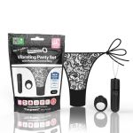 Vibrating Panty Set W/ Remote Ring 4T High Pitch Treble - Black